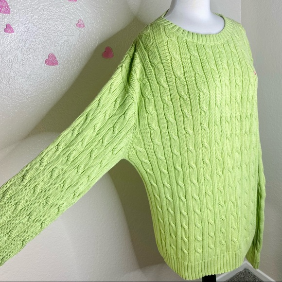 Lily Pulitzer Light Green Cable Knit Sweater size XL - Picture 5 of 9